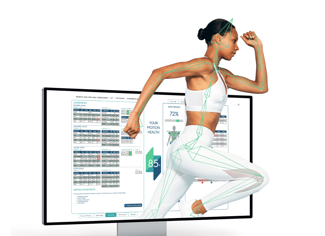 DARI Motion movement visualization shown with a reporting display